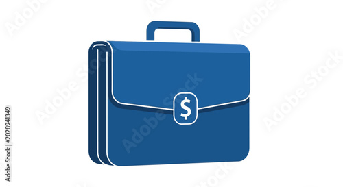 Blue Briefcase with Dollar Sign