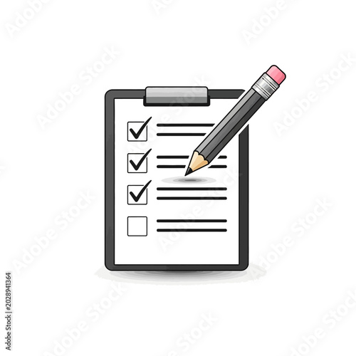 Clipboard with Checklist and Pencil
