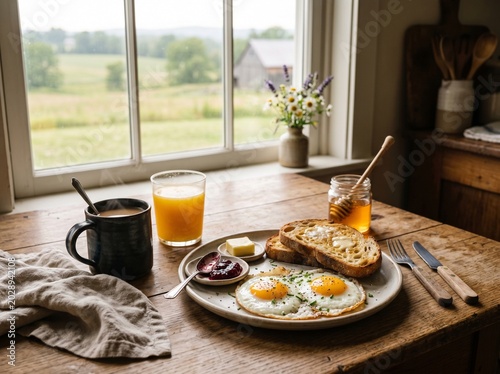 breakfast with coffee