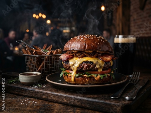 pulled pork sandwich with fries