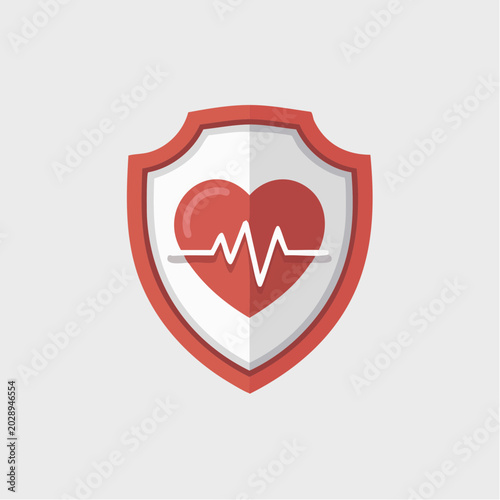 Heart health protection shield with ecg line