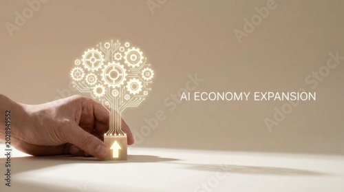 Hand holding a key with the inscription economy expansion representing growth opportunities in business development