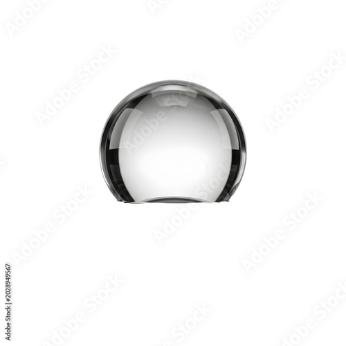 Spherical Glass Object Closeup View.