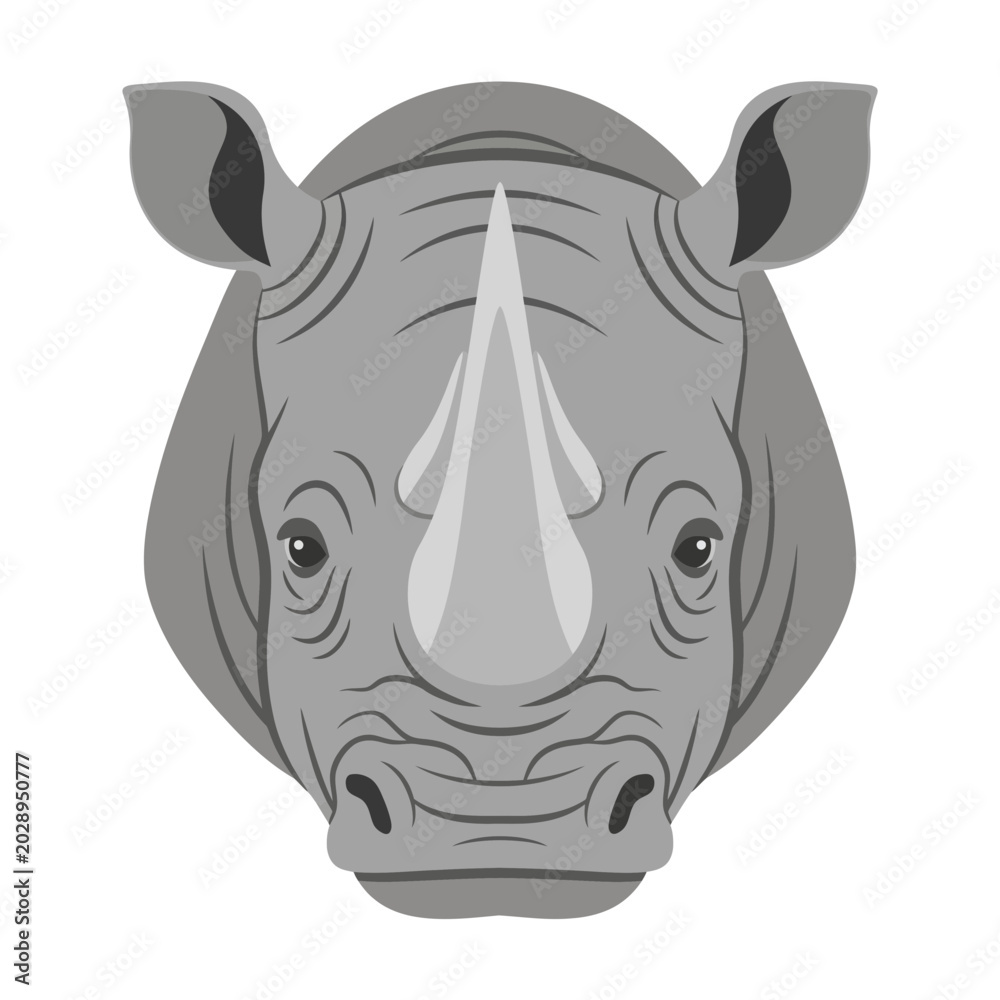Fototapeta premium Rhino Head Portrait Illustration