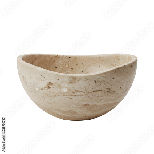 Marble stone bowl with smooth surface.