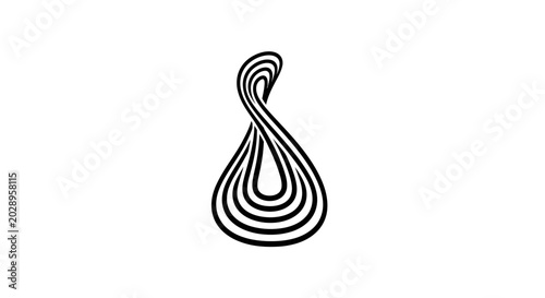 Abstract black line infinity loop eight shape on white.