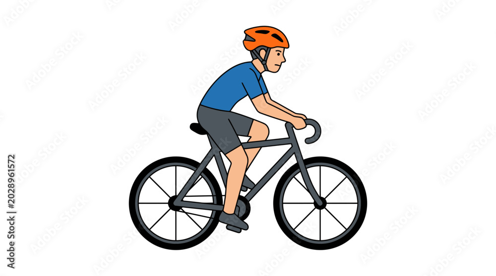 Naklejka premium Cyclist Riding Bicycle