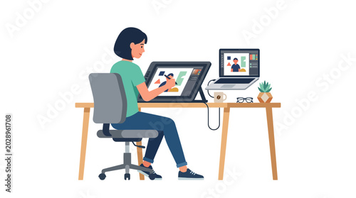 Graphic Designer at Work