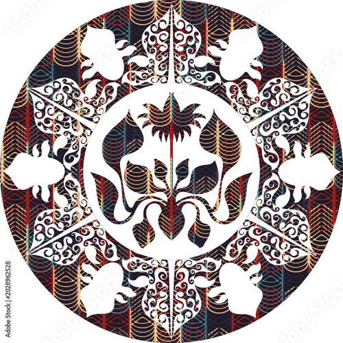 Circular patterned circle with Old Russian style.