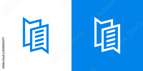 A creative Book and talk logo , Chat book vector logo design symbol icon idea
