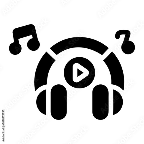 Listening music Solid icon