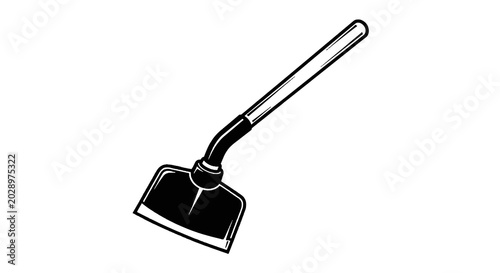 Cuadro en lienzo Black and white illustration of axe.