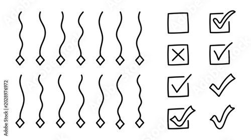 Konstfotografi Stylized Hand-Drawn Graphic Elements Wavy Dividers & Interactive Checkboxes