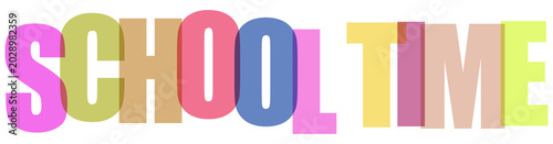 Photos Multicolored 3D school time text graphic design element