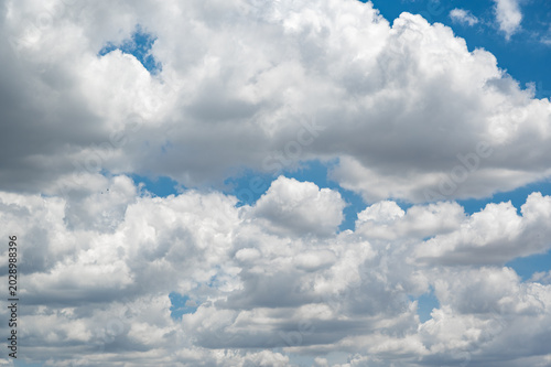 Beautiful White Clouds in a Vibrant Blue Sky Captured on a Sunny Day