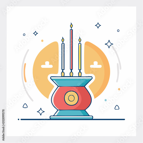 Candle Holder with Candles