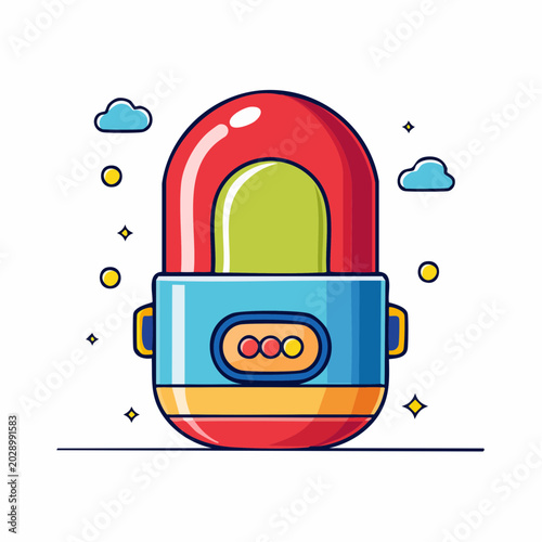 Cartoon Capsule Robot with Colorful Design