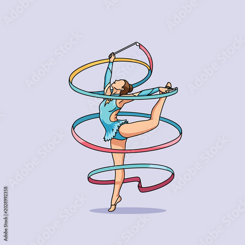 Fotografie Dynamic Hoop Dance Performer with Colorful Hula Hoops.
