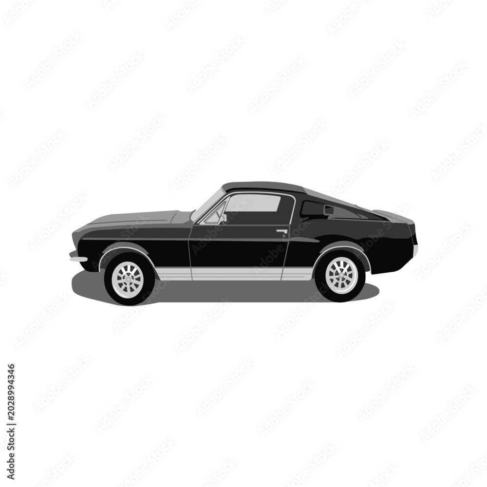 Fototapeta premium Classic Car Vector Art Illustration.eps