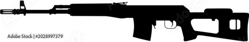 SVD Dragunov Sniper Rifle Silhouette Vector Illustration