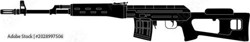 SVD Dragunov Sniper Rifle Silhouette Vector Illustration