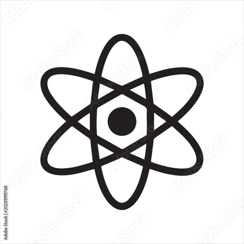 Bild auf Leinwand atom science icon silhouette vector illustration.