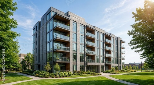 Urban college accommodation featuring an apartment student residential building facade.