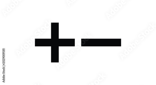 Tableau sur toile plus and minus sign icons black on white background