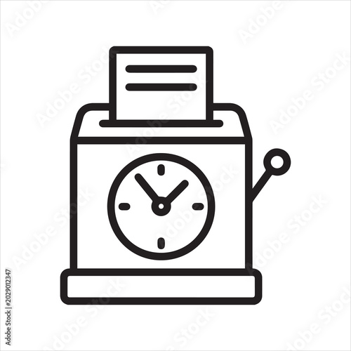 Bild auf Leinwand Time card punch clock outline icon vector.