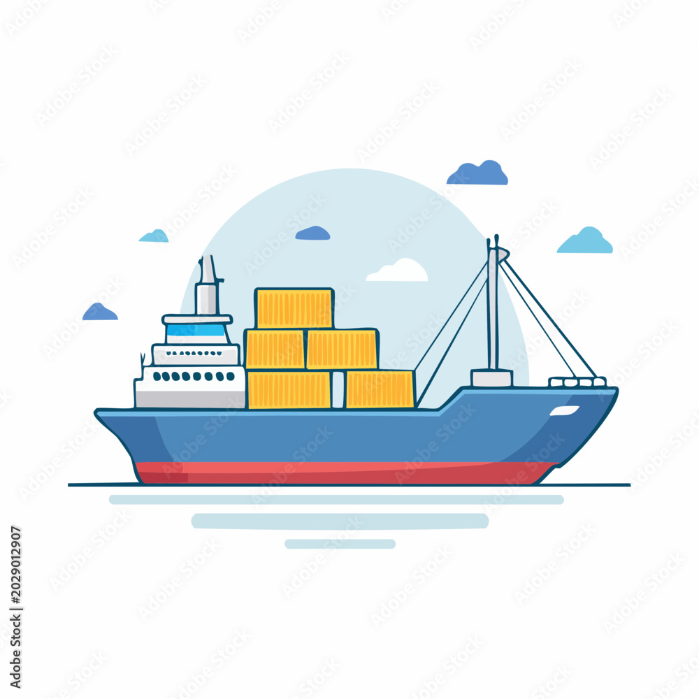 Fototapeta premium Cargo Ship Carrying Containers