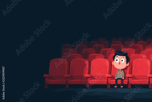 man watching movie