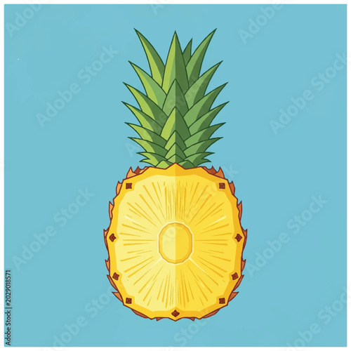 Photos Pineapple Fruit Cut Open Showing Center.
