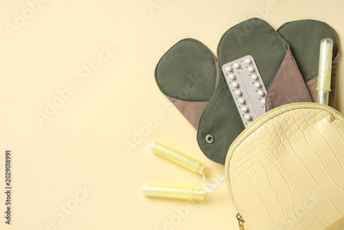 Cosmetic bag with reusable ...