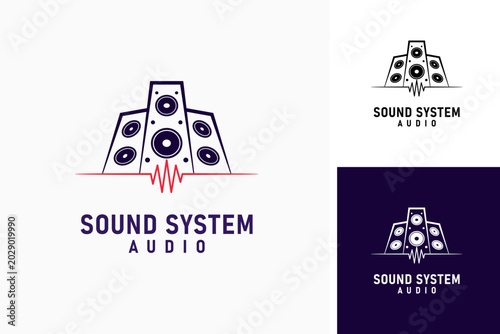 Canvas-taulu Sound system logo symbol icon design