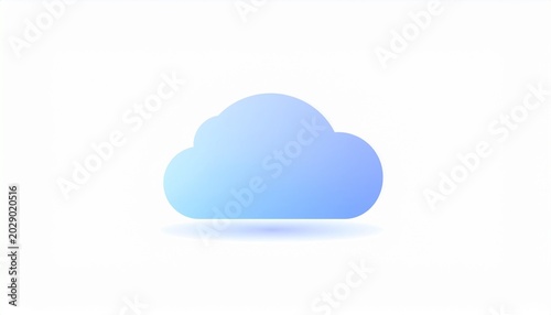 A blue cloud floats serenely in a clear sky environment.