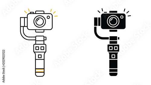 Camera stabilizer with happy and sad expressions