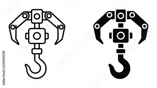 Foto Hook block spreader with hook attachment vector illustration