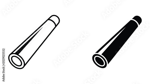 Two cylindrical marker pens lying on surface