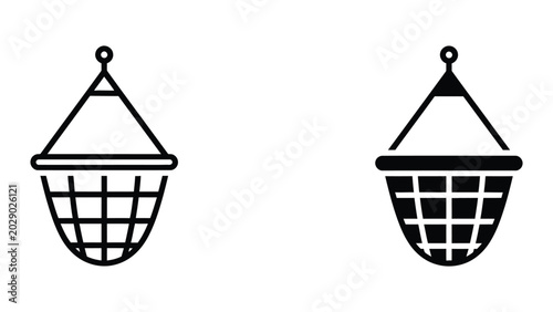Black and white hanging lantern icons