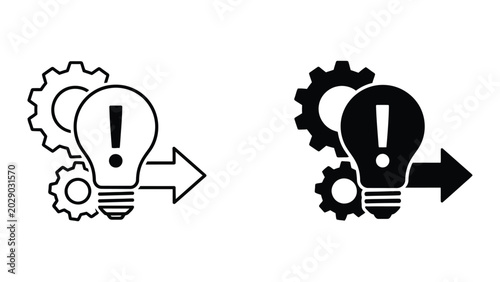 Photos Lightbulb with exclamation icon converting to dark mode