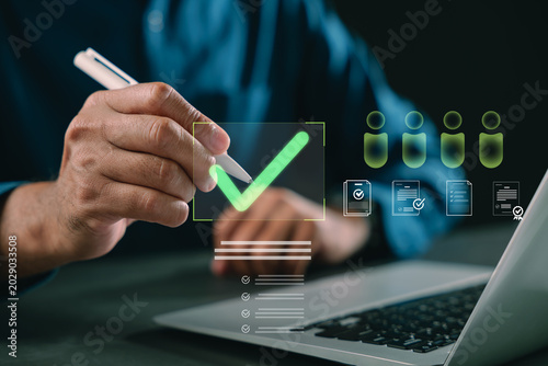 Foto Candidate selection recruitment process hiring decision check involves choosing