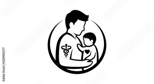 Slika na platnu Father holding baby with heart.