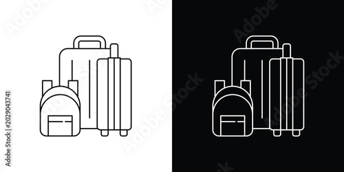 Foto Travel luggage and backpack icons representing journeys and vacations