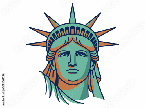 Statue of liberty head vector illustration