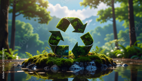 Sustainable Future Recycling Symbol Concept