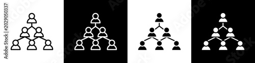 Hierarchical Structure black and white icon design concept