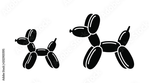 Konstfotografi Two balloon dogs, one larger than the other, facing the same direction