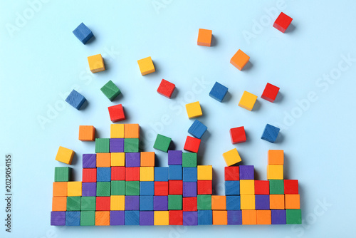 Colorful building cubes on ...