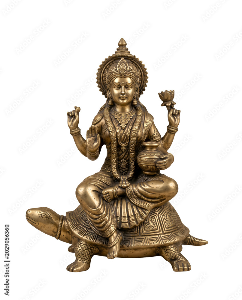 Fototapeta premium Goddess Yamuna idol in brass