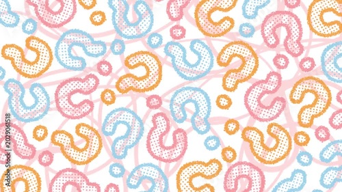 Hand drawn Question Mark Pattern Background Loop